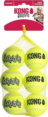 KONG Air SqueakAir Tennis Ball Dog Toy Medium 6 Pack