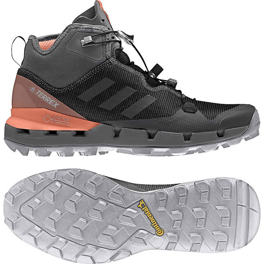 Adidas Outdoor Terrex Fast Gtx Surround Mid Hiking Boot Womens Blackgrey Fivechalk Coral 90