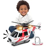 Sunny Days Entertainment Maxx Action Large Helicopter - Lights and Sounds Vehicle with Motorized Turbine and Spinning Rotors