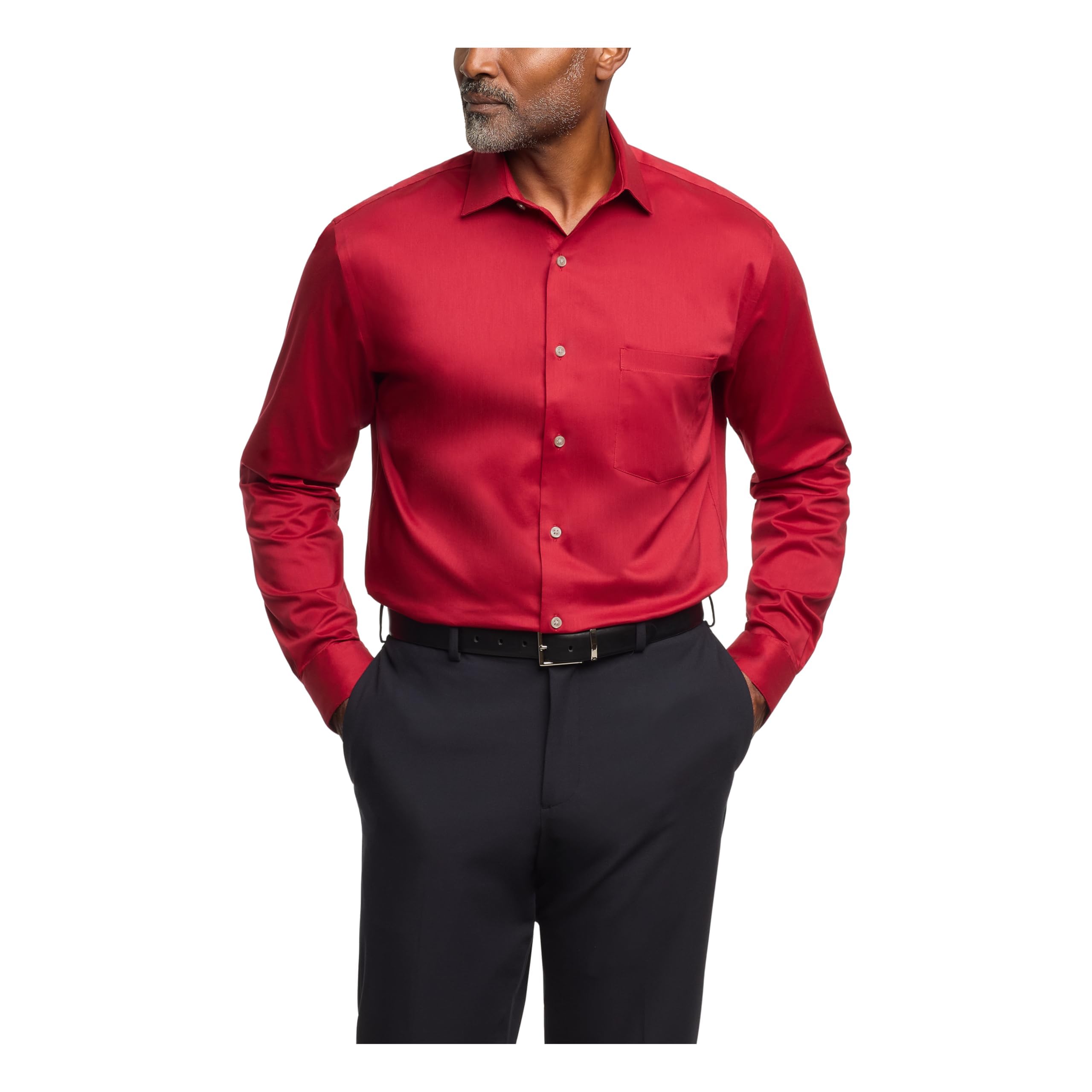 Van Heusen Men's Dress Shirt Regular Fit Ultra Wrinkle Free Flex Collar Stretch Solid Image