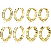 BMMYE Gold Huggie Hoop Earrings for Women Hypoallergenic 14K Gold Plated Mini Hoops Earrings Set for Multiple Piercing Lightweight Small Hoop Earrings Stack Jewelry for Gifts