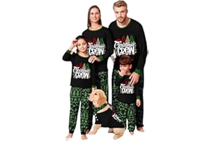 IPAJAMAS Christmas Family Pajamas Set Matching Holiday Plaid Sleepwear Set Reindeer/Tree Print Loungewear for Xmas Eve