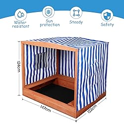 Kids Large Wooden Sandbox with Cover for