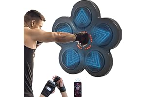 MADAMERA Music Boxing Training Machine, Smart Music Wall Mounted Punching Sports Equipment with Professional Boxing Gloves, 9 Gear Speed Mode, Hand/Eye/Speed Reaction for Stress Relief