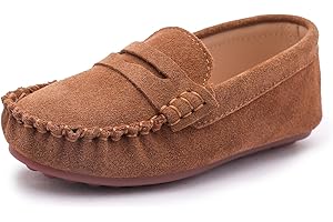 kkdom Boys Girls Loafers Shoes Slip-on Flats Moccasins Dress Shoes School Uniform Shoes