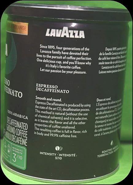 LAVAZZA ESPRESSO DECAFFEINATO GROUND COFFEE BLEND, DECAFFEINATED MEDIUM ROAST, 8-OUNCE CAN