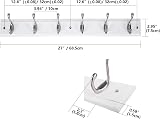 DOKEHOM 6 Satin Nickel Hooks on White Wooden Board Wall Mounted Rack view 3