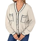 Women's 2026 Fall Cardigan Lightweight Knit Sweater V-Neck Long Sleeve Dressy Casual & Office Wear