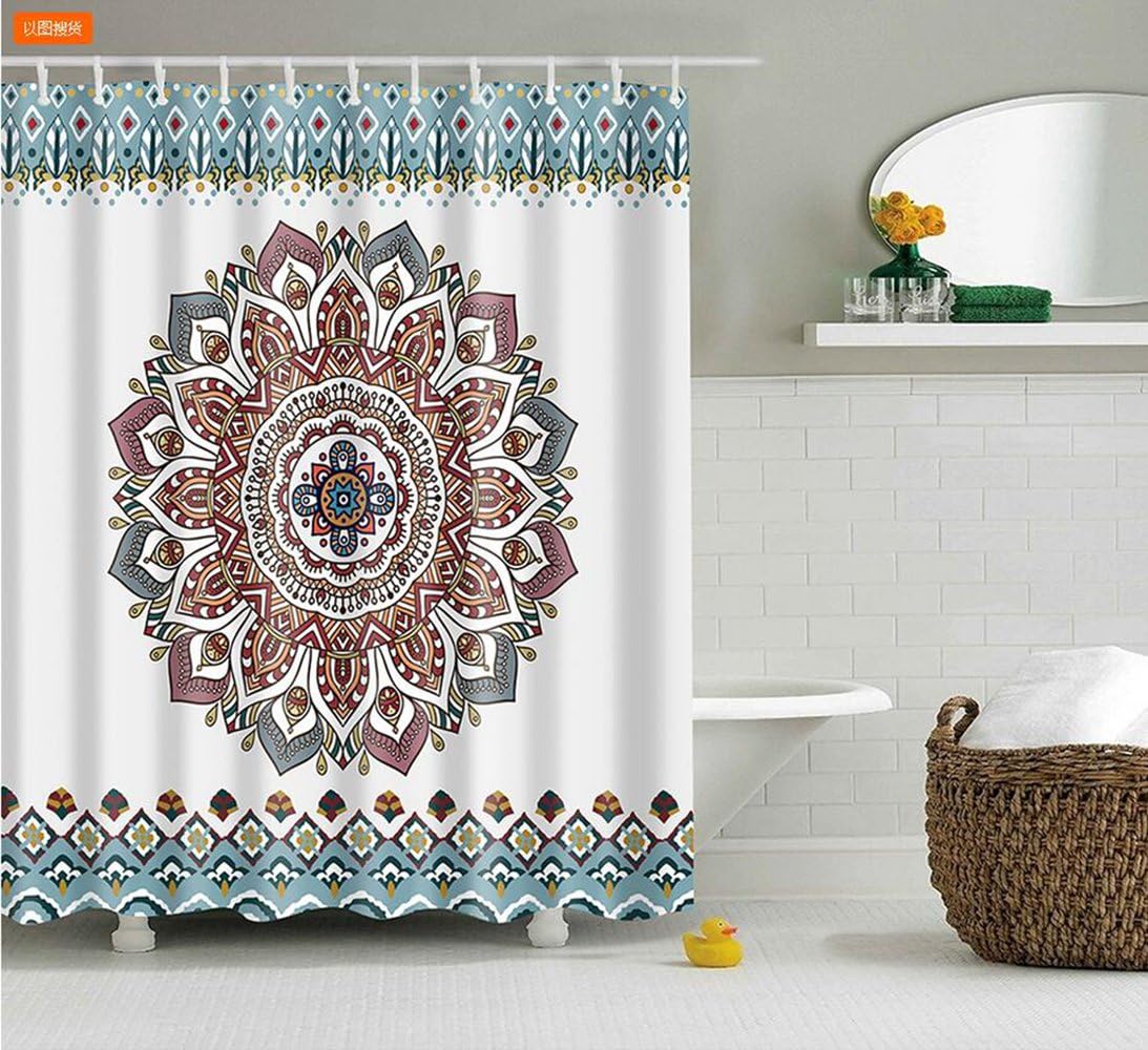 Isearex Mandala Bohemian Waterproof Shower Curtain Hippie Boho Decorations Geometric Decor Polyester Bathroom Set 72 X 72 Amazon Co Uk Kitchen Home