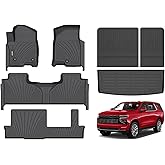 Binmotor-Floor Mats & Cargo Liner for 2021-2026 Chevrolet Tahoe/GMC Yukon (Only for 8 Seats, Not for XL), All Weather Car Mats Cargo Trunk Mat Accessories