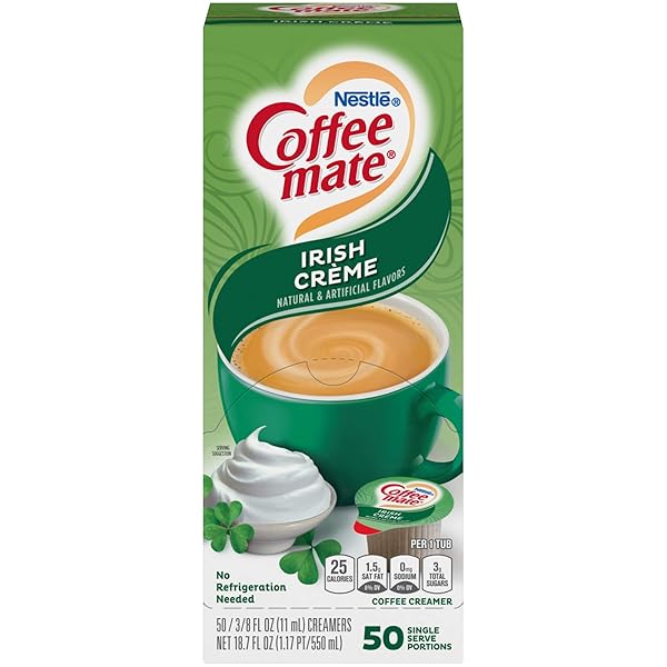 COFFEE-MATE IRISH CREME LIQUID CREAMER 50 SINGLE SERVE 3/8 FL OZ