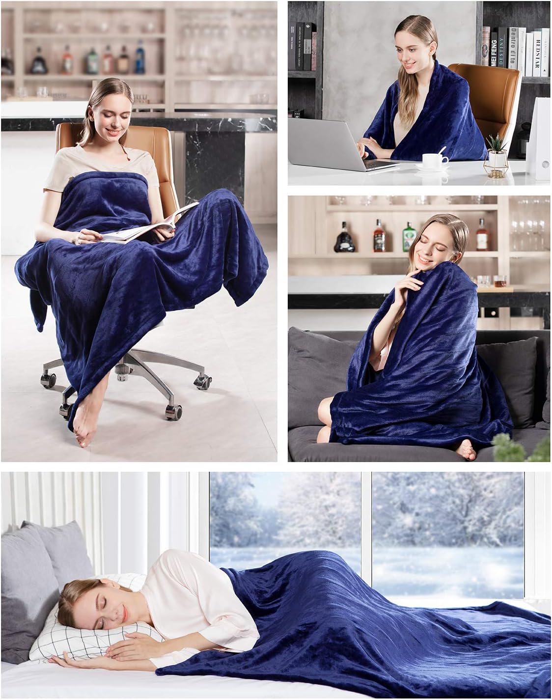 iTeknic Heated Blanket, Electric Blanket Throw 60"x 50", 10 Fast Heating Levels, 1/2/3 Hours Auto Off, ETL Certification, Machine Washable, Overheating Protection, Flannel Heating Blanket Home Office: Home & Kitchen