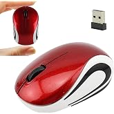 Mini Wireless Mouse for Kids Small Hands,Silent Portable Compact Ergonomic Cordless Mice with 2.4G USB Receiver,1000 DPI,Travel Business Home, for PC Laptop Computer,Gift for Kids Boy Girl(Red)
