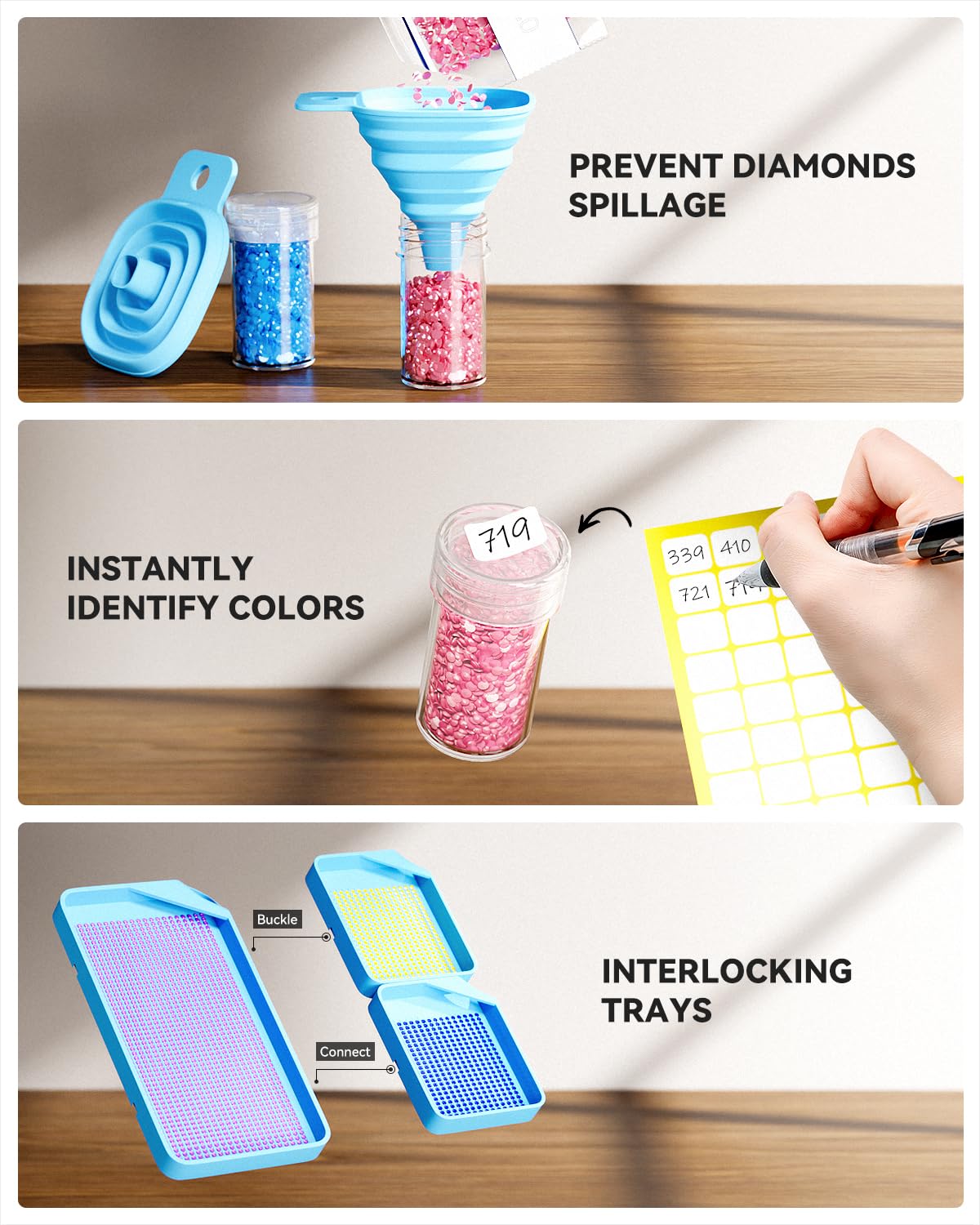 ARTDOT 60 Slots Storage Container for Diamond Art Kits for Adults,Portable Bead Storage Boxes for Diamond Painting Accessories and Tools