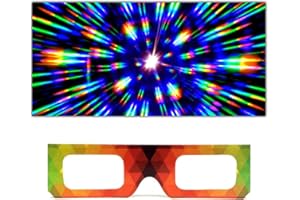 GLOFX Paper Cardboard Diffraction Glasses - Great for Christmas Lights, Parties, Raves, Music Festivals, Light Shows, Fireworks
