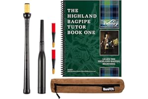 Frazer Warnock Standard Bagpipe Practice Chanter, The Piping Center of Scotland Tutor Book for Highland Bagpipes, 2 Quality R