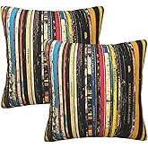 aipoase Rock Records Throw Pillow Covers 18 X 18 Inch Set of 2 Pillow Cases Decoration Cushion Cover for Bedroom Living Room Sofa Outdoor