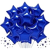 TONIFUL 30Pcs 18 Inch Navy Blue Star Shape Foil Balloons Big Dark Blue Stars Helium Mylar Ballons for Birthday Wedding Baby Shower Anniversary Engagement Party Decorations Suppliess