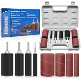 VIBRATITE 20PCS Sanding Drum Kit, 80 &amp; 120 Grit Spindle Sander Sleeves | Fits Drills and Rotary Tools, Ideal for Woodworking, Paint Removal, Metal Finishing and Surface Polishing Projects