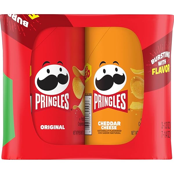 PRINGLES POTATO CRISPS CHIPS, LUNCH SNACKS, ON-THE-GO SNACKS, GRAB N’ GO, VARIETY PACK, 13.7OZ TRAY (10 CANS)