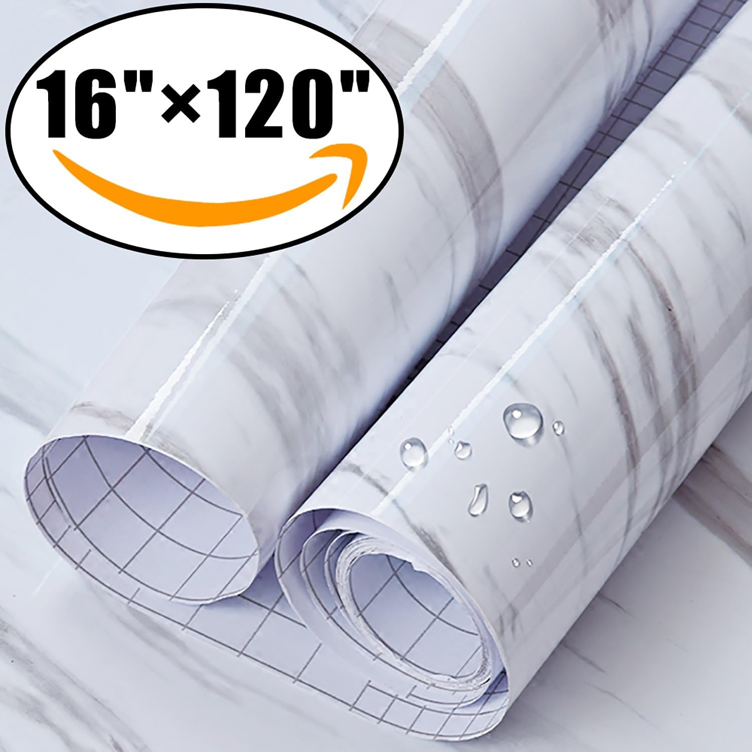 Marble Contact Paper Granite Gray White Roll Kitchen Countertop