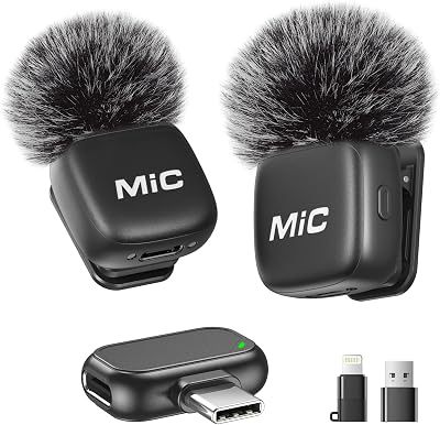 Microfone Wireless Lavaler 2 em 1 para iPhone e Android, Pack 2