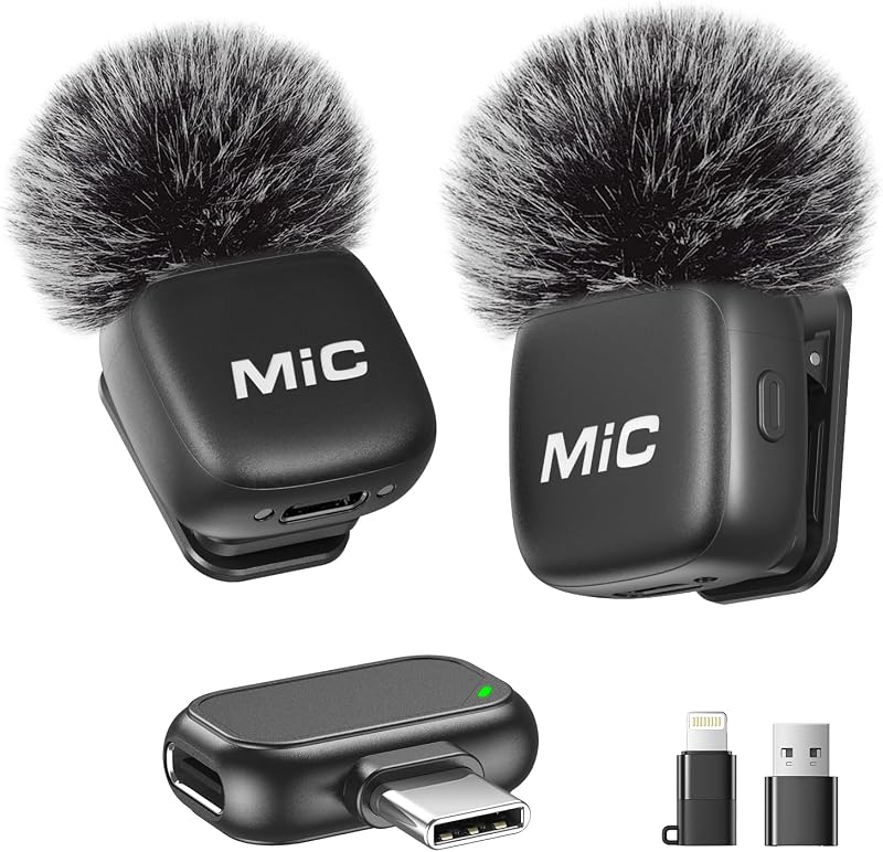 Microfone Wireless Lavaler 2 em 1 para iPhone e Android, Pack 2