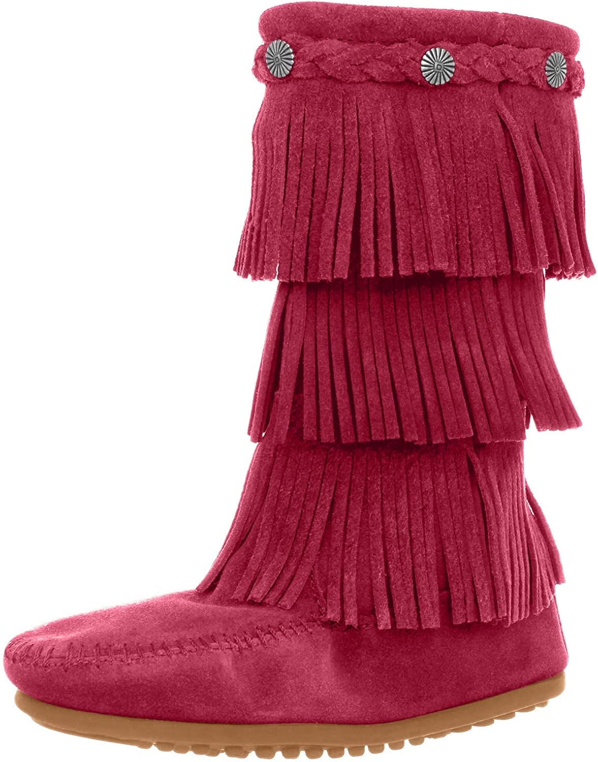 pink fringe boots