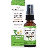 Wedderspoon Propolis and Manuka Honey Throat Spray, Chamomile & Mint, 1 Fl Oz (Pack of 1), Sore Throat Relief, Natural Immune Support