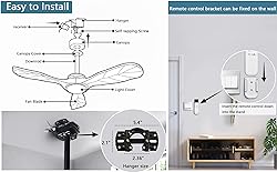 Ceiling Fans with Lights and Remote,60 Inch Unique