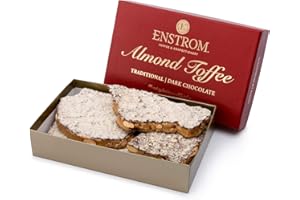 Enstrom Dark Chocolate Almond Toffee 1lb box | Handcrafted | Gluten Free | Kosher Dairy | All Natural