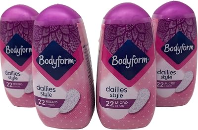 Bodyform Women's Daily Style Micro Briefs 4-Pack 88 Liners Total