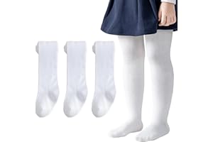 Marchare Baby Girls Tights Thick Cotton Solid Leggings Winter Warm Stockings With Non Slip Grips