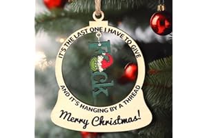 JJBOOM Funny Christmas Wooden Ornament Gag Gifts Naughty Ugly Christmas Tree Decoration It's The Last Fuck, My Last Fuck Ornament on Thread Adult Humor Ornaments Christmas Ornament Prank Gift for Home Party