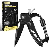 Multitool Carabiner with Pocket Knife, Survival Gear for Camping Hiking，EDC Carabiners Keychain with Folding Knives, Bottle O