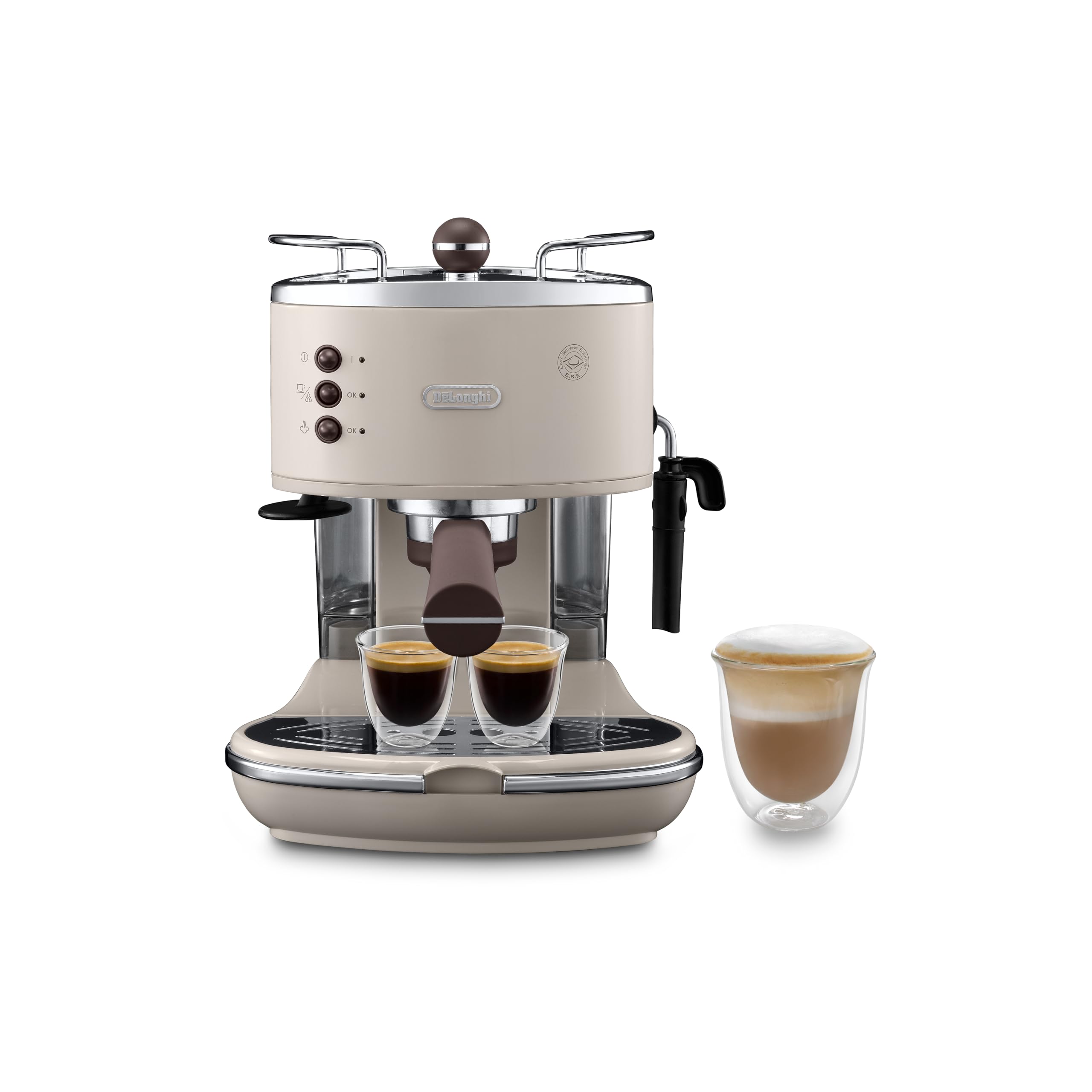 De'Longhi Vintage Icona Traditional Barista Pump Espresso Machine, Coffee and Cappuccino Maker, ECOV311BG, 1.4 liters, Cream