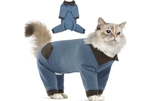 T'CHAQUE Sticky Hair Cat Clothes, Professional Recovery Suit for Cats, Anti-Shedding Shirt Outfit, Soft Pajamas for Kittens, Post-Surgery Onesie for Male & Female Cats, Fuchsia, Large