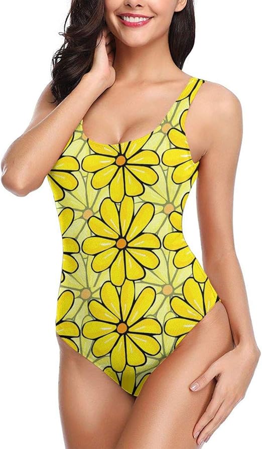yellow flower bathing suit