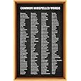 Common Misspelled Words Classroom Spelling Chart Poster Writing Reference Educational Grammar English Class Chalkboard Style Sight Words For High School Cool Wall Art Print Poster 12x18