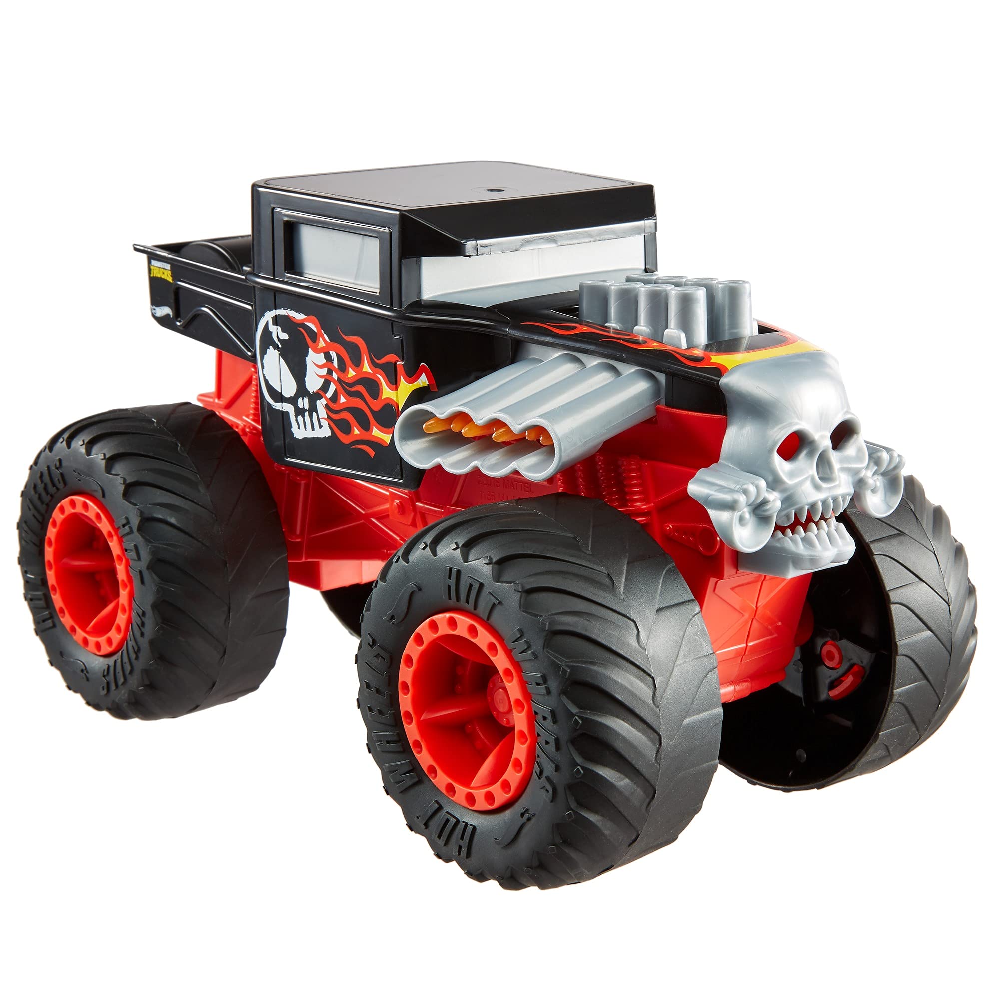 ​Hot Wheels Monster Truck Double Troubles 1:24 Scale Transforming Trucks, Bone Shaker, Ages 3 to 5 GCG07
