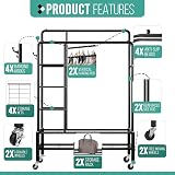 Klass Home Collection Heavy Duty Clothes Rail 120KG Black Metal Rack view 6