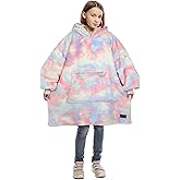 Catalonia Blanket Hoodie for Kids, Oversized Wearable Sherpa Sweatshirt Pullover for Teens Youth, Gift Idea
