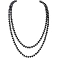 BABEYOND Long Pearl Necklace Faux Pearls Necklace Set Beaded Long Pearls Necklace 1920s Gatsby Costume Jewelry