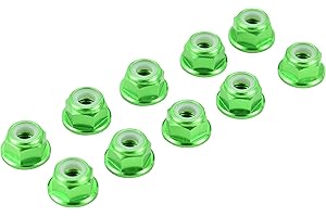 Apex RC Products 4mm Serrated Aluminum Nylon Wheel Nuts Set - 6 Colors to Choose from