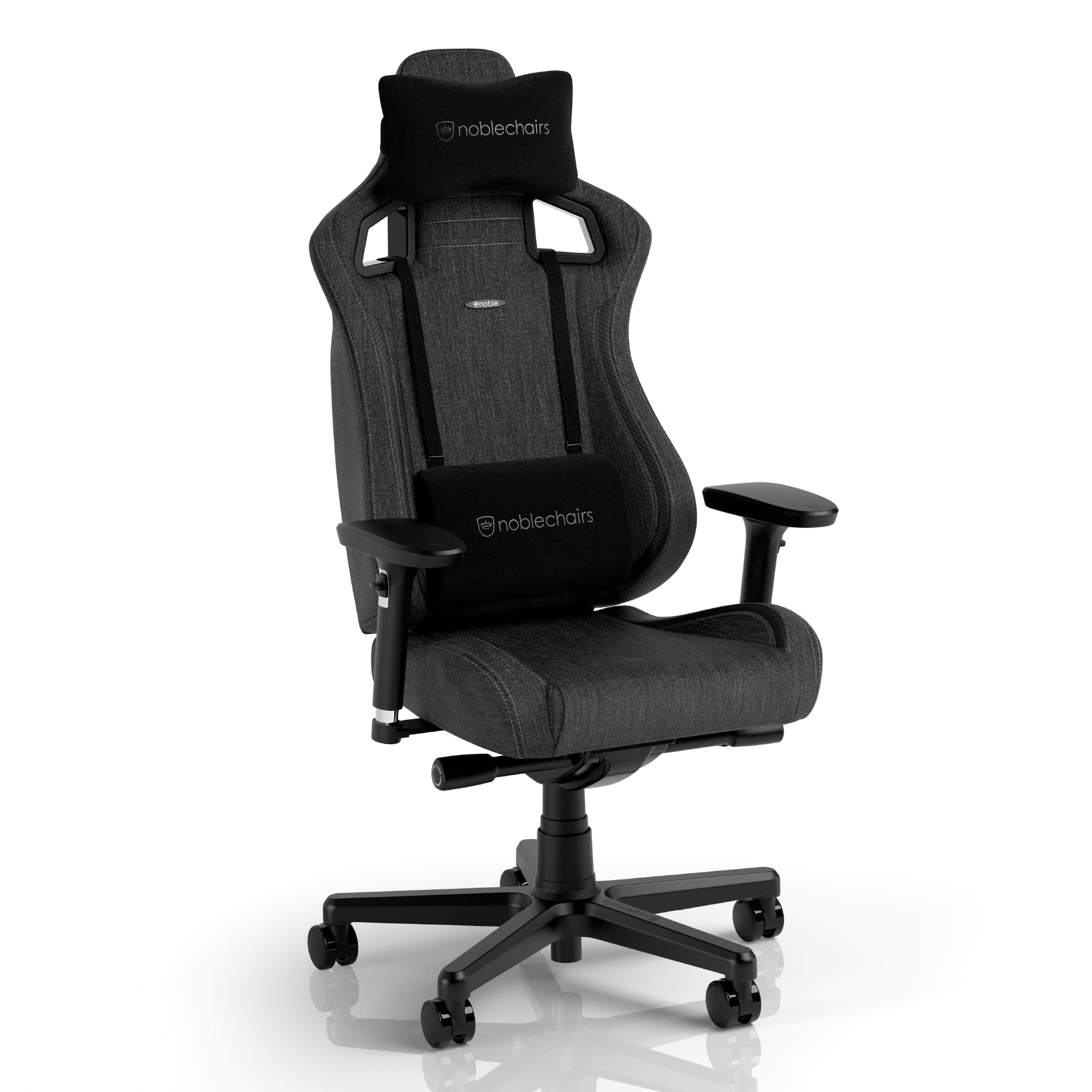 noblechairs Epic Silla Gaming Compacta para Adultos, Silla de Oficina con Soporte Lumbar, Tela, Antracita/Carbono