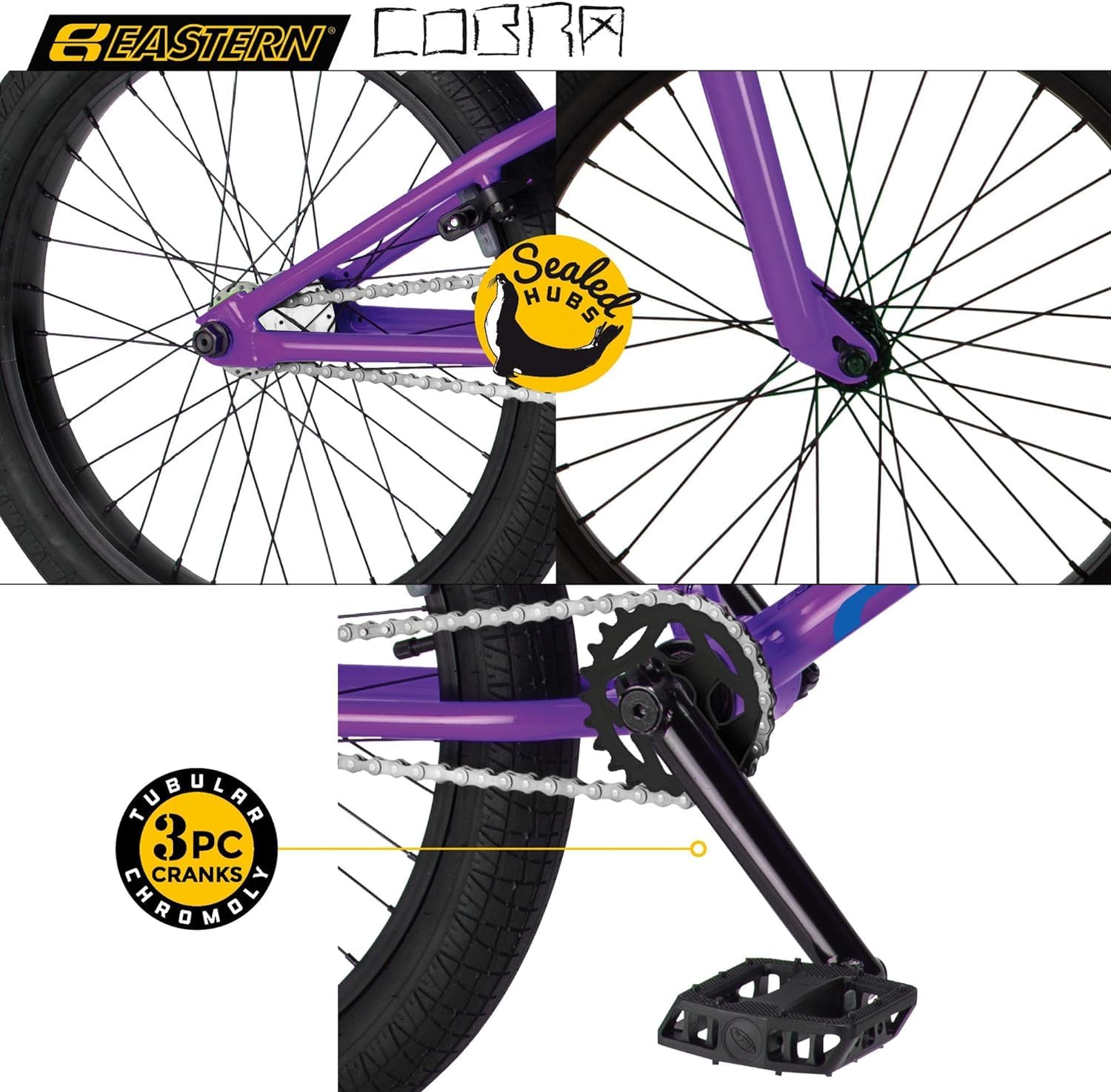 Eastern Bikes Eastern BMX Bikes - Cobra Model 20 Inch Bike. Lightweight Freestyle Bike Designed by Professional BMX Riders at