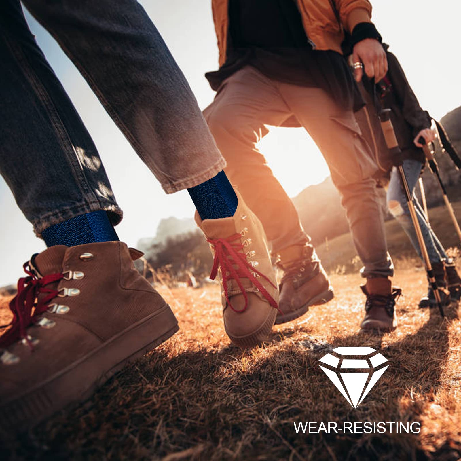 Niofind Socken Herren Damen 43-46 37-42, 6 Paar Baumwolle Sportsocken, Wandersocken, Arbeitssocken, Atmungsaktiv Tennissocken, Laufsocken, Elastische Sneaker mit Dicke Frotteesohle 3