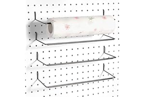 FRIMOONY Paper Towel Holder for Pegboard, Extendable, Fit Any Standard Pegboard, 4 Packs, Black