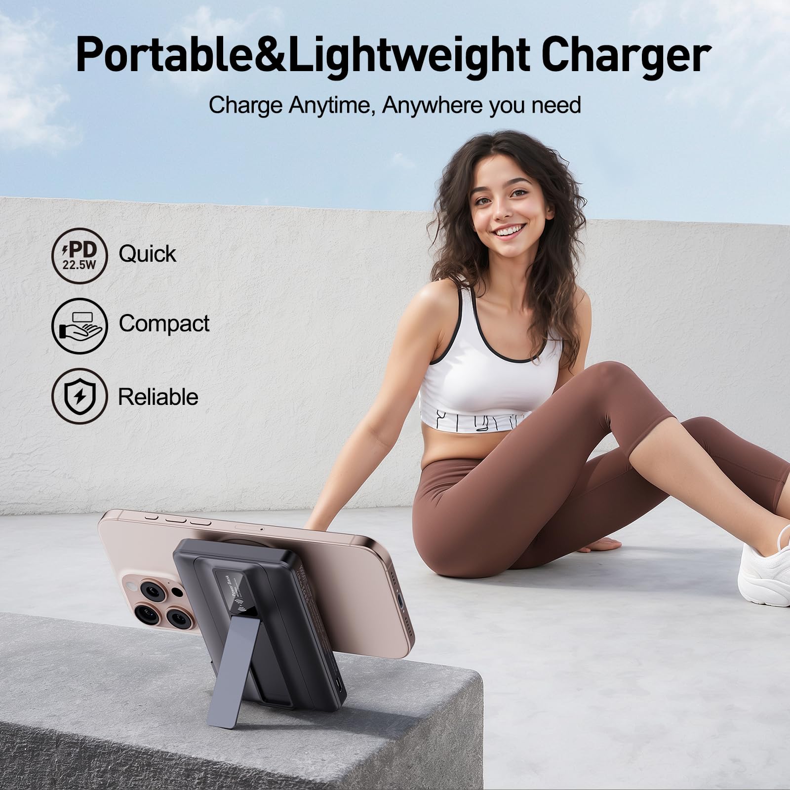 2025 Latest Magnetic Wireless Portable Charger Power Bank - 10000mAh Mag-Safe 22.5W PD Fast Max Charging with Built-in LED Display, Magnetic Battery Pack for iPhone 16/15/14/13/12/Pro/Mini/Pro Max