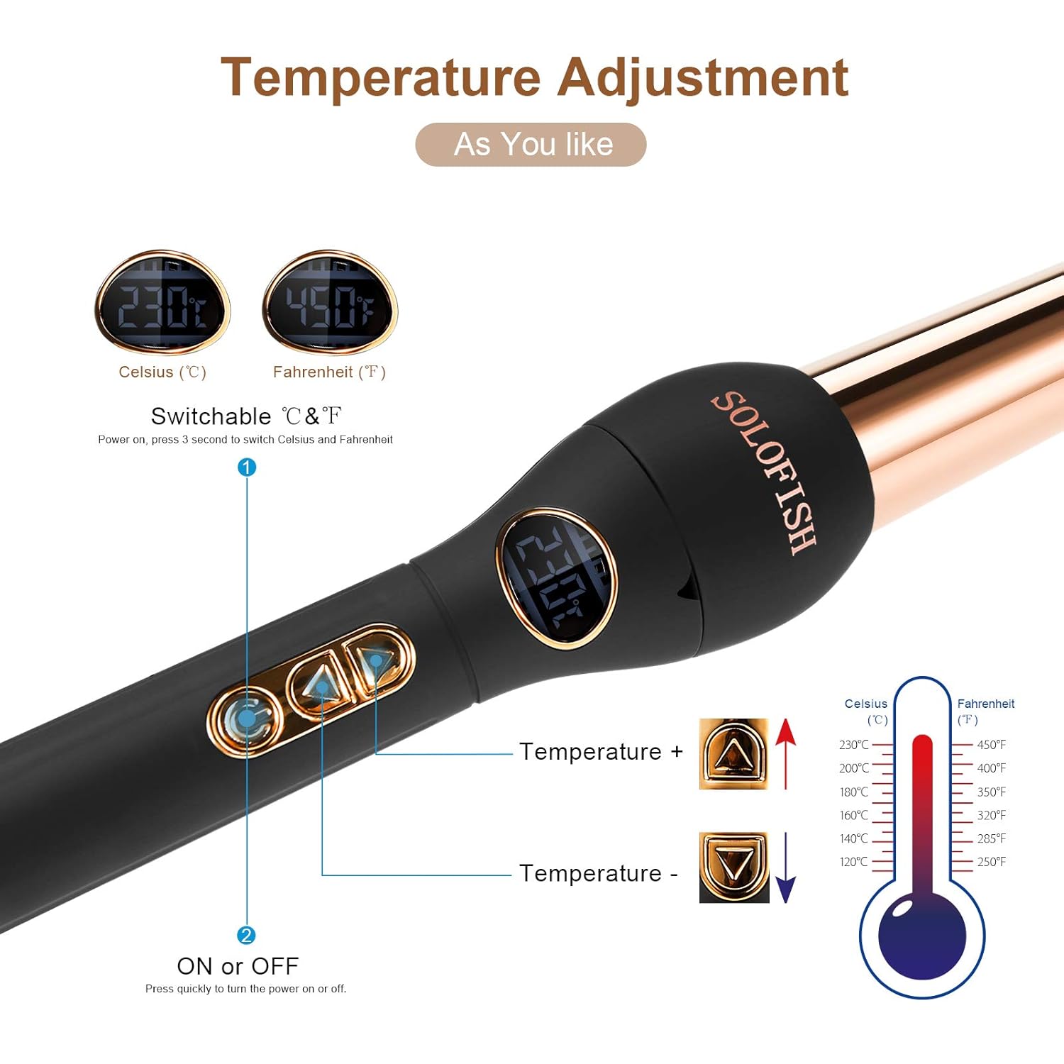 solofish hair curling iron